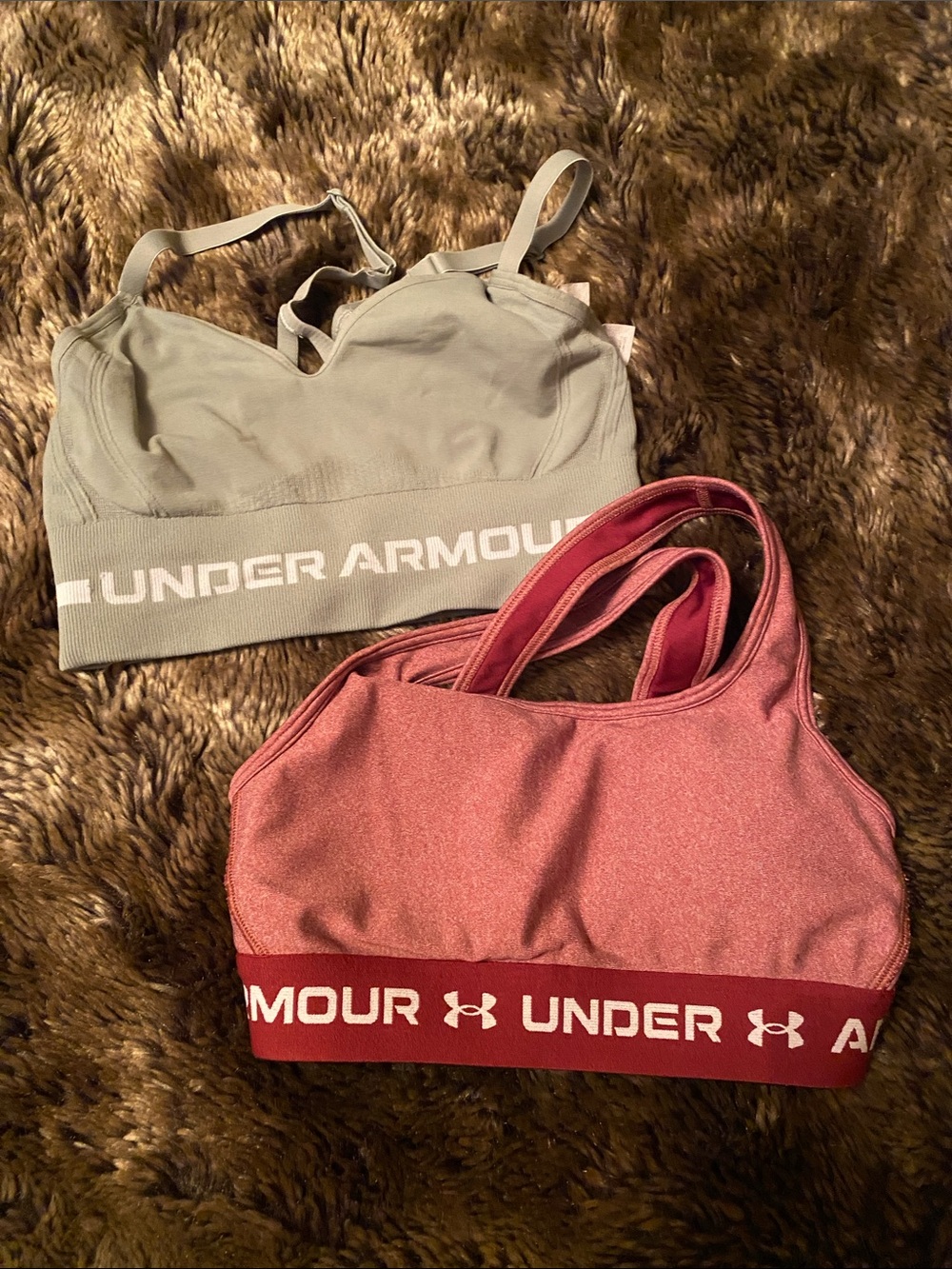 Under Armour Rose Pink and Light Green Sports Bra Set